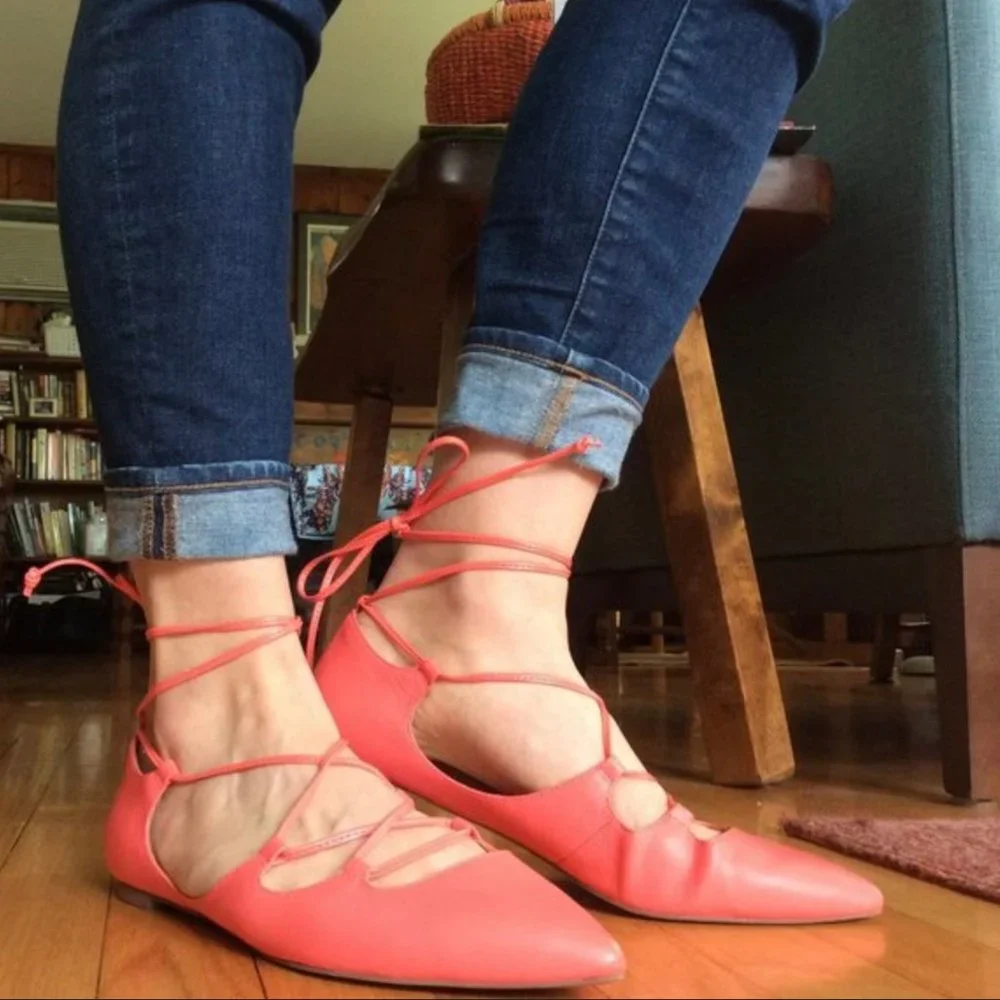 NWOB Banana Republic Allie Lace Up Ballet Flats